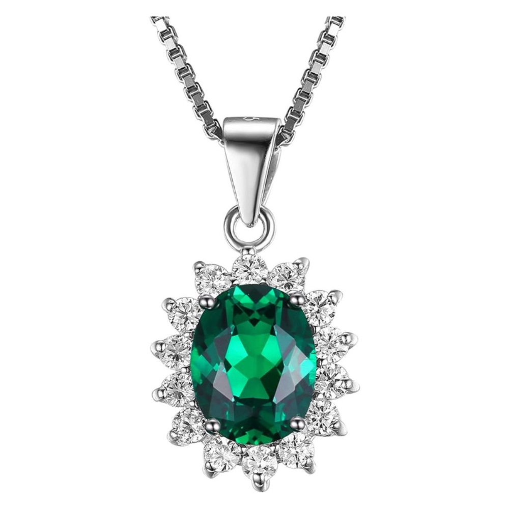 💚 1.7ct Emerald Pendant - 925 Sterling Silver - Picture 5 of 10